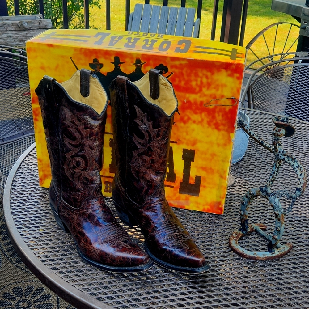 Corral Boots Brown-Black Vegas Marble